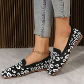 Square Toe Knitted Soft Comfy Flats Oshnow